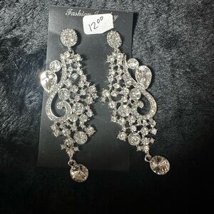 Elegant Silver Chandelier Earrings